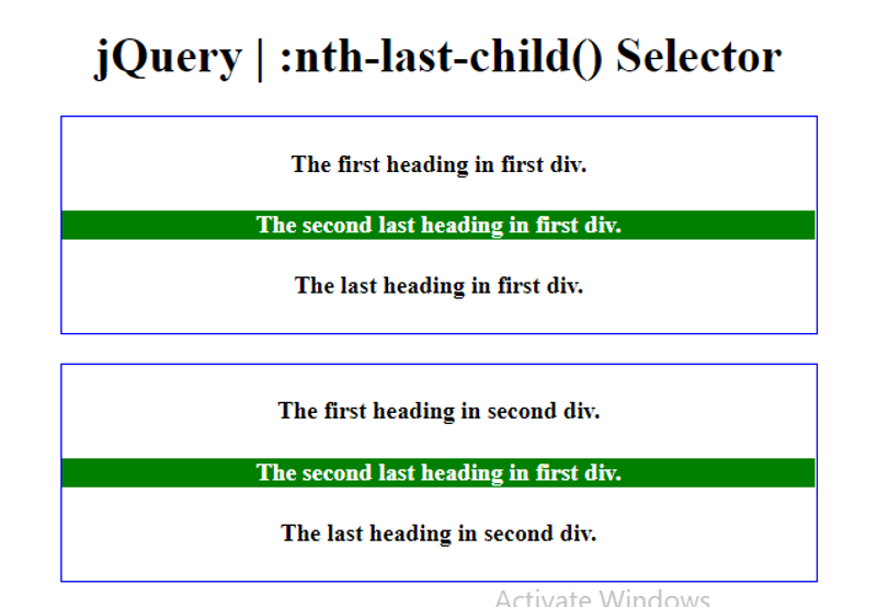 jQuery :nth-last-child(n) セレクタ