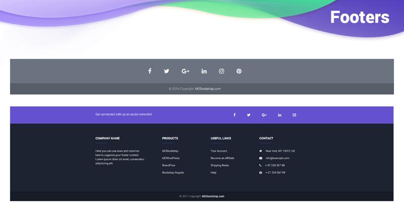 bootstrap copyright footer