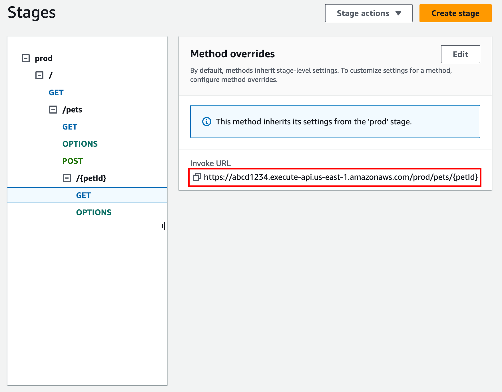 API GatewayのURLはどこで確認できますか？