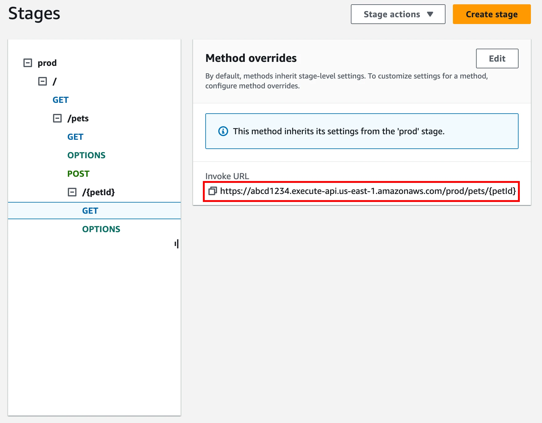 API GatewayのURLはどこで確認できますか？