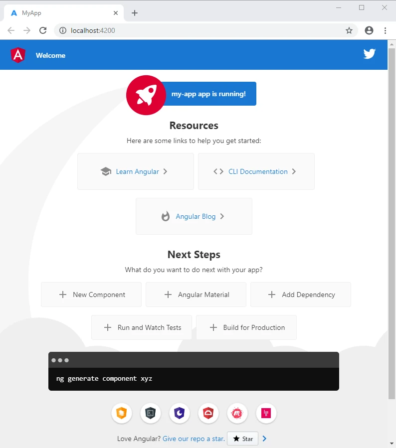 create angular app