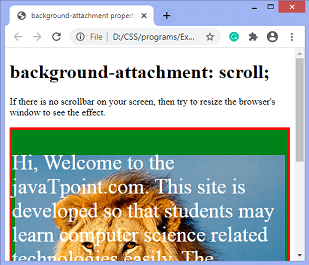 CSS プロパティ background-attachment