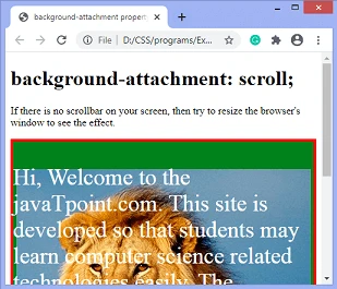 CSS プロパティ background-attachment