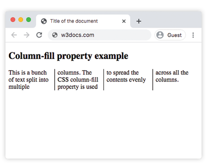 CSS プロパティ column-fill