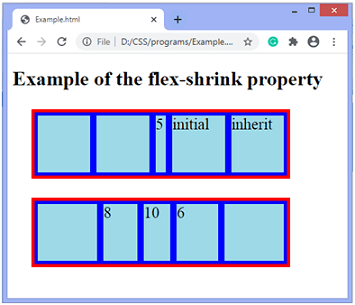 CSS プロパティ flex-shrink