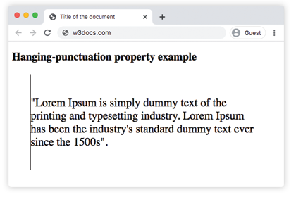 CSS プロパティ hanging-punctuation