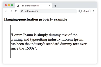 CSS プロパティ hanging-punctuation