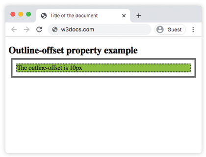 CSS プロパティ outline-offset