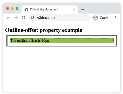 CSS プロパティ outline-offset