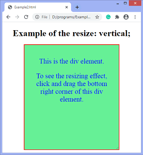 CSS プロパティ resize