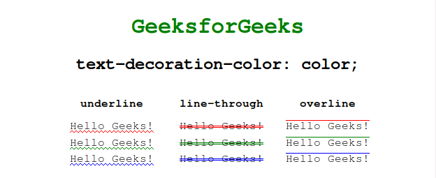 CSS プロパティ text-decoration-color