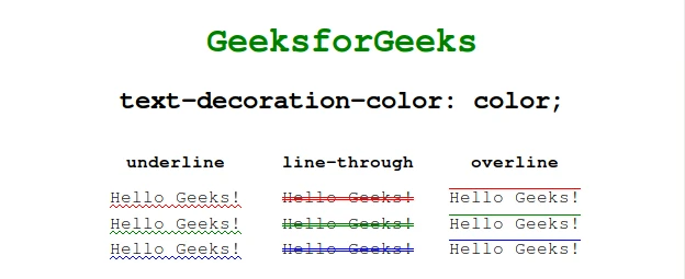 CSS プロパティ text-decoration-color