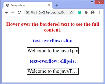 CSS プロパティ text-overflow