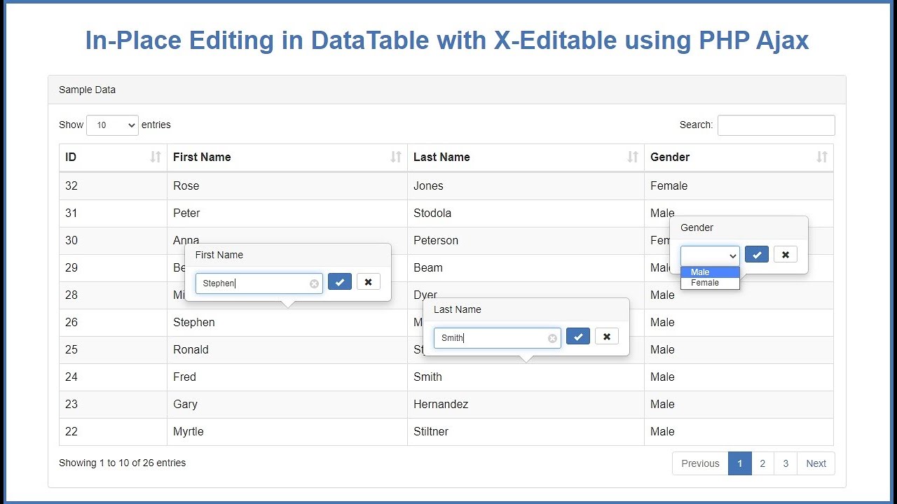 DataTables editable