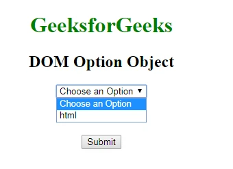 HTML DOM option オブジェクト