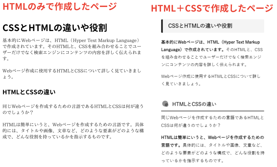 HTMLとCSSは何が違うの？