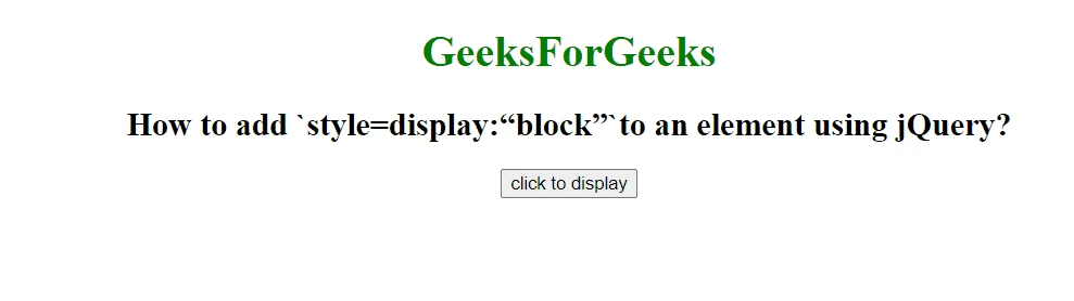 jQuery display'', block