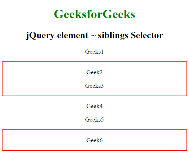 jQuery element ~ siblings セレクタ