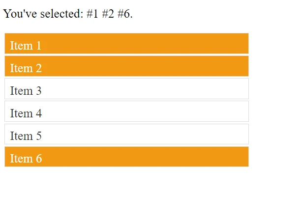 jQuery selectable