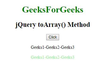 jquery toarray