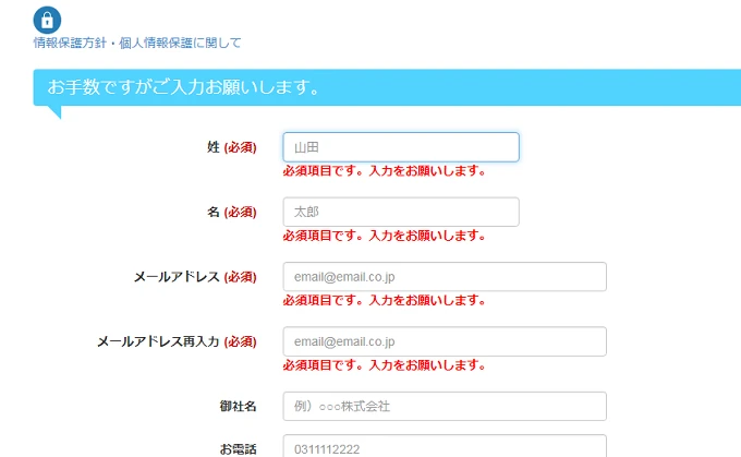 jQuery Validate の検証