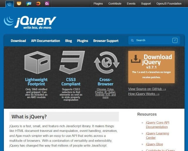 jquery サポート終了