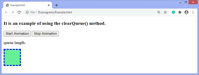 jQueryのclearQueue()メソッド