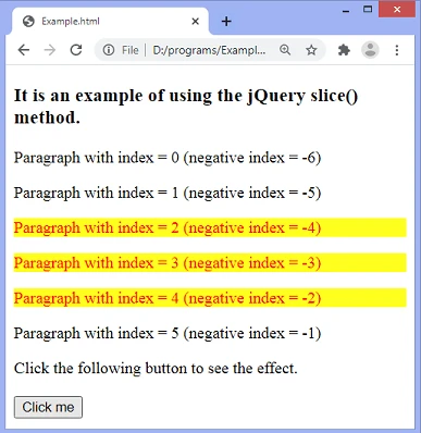 jQueryのslice()メソッド