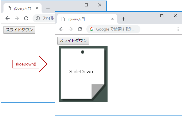 jQueryのslideDown()メソッド