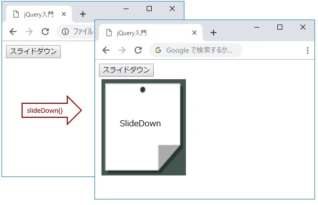 jQueryのslideDown()メソッド