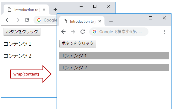 jQueryのwrap()メソッド