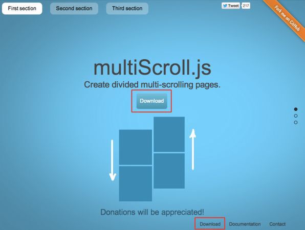 Multiscroll js